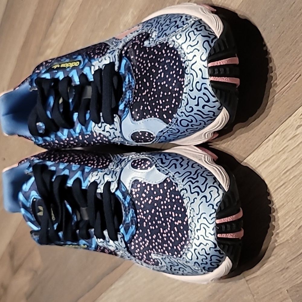 ADIDAS Satin GLOW BLUE FALCON Athletic RUNNING Shoes SNEAKERS Size 9 new - Picture 9 of 9